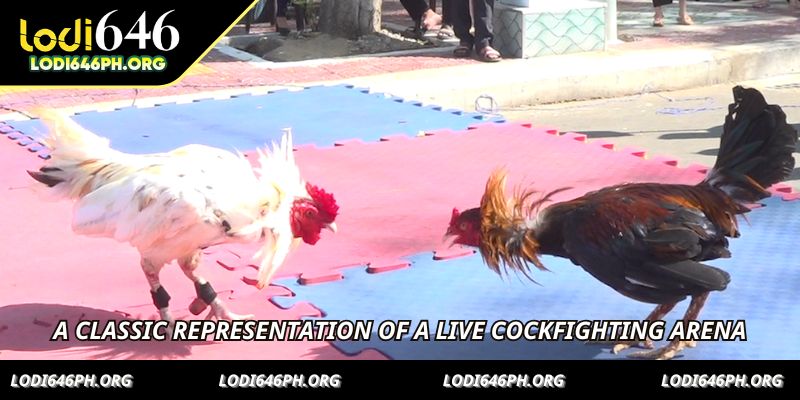 A classic representation of a Live Cockfighting Arena
